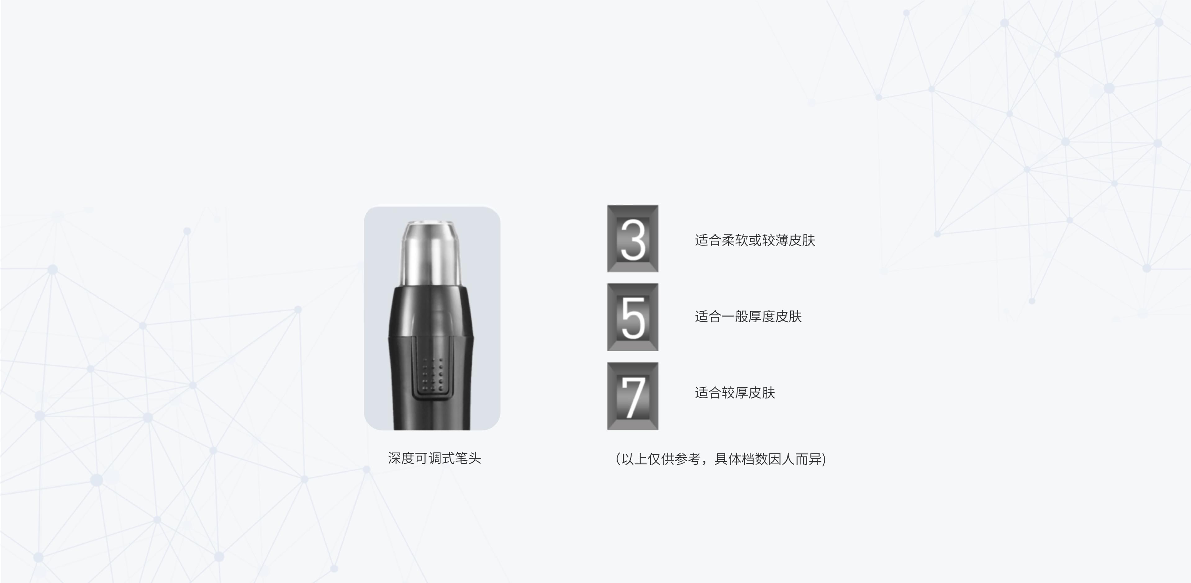 7檔深度  自由調節(jié) 